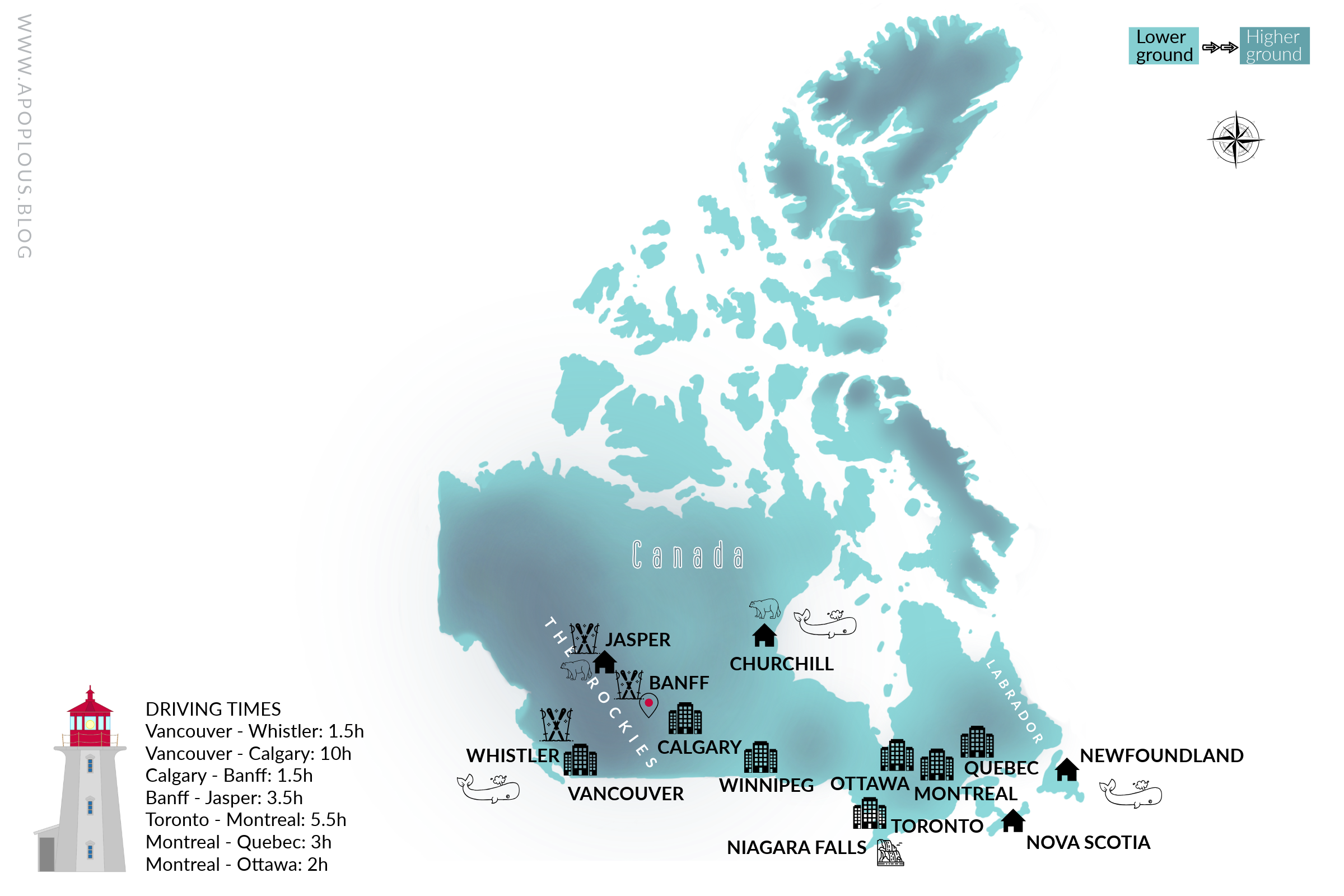 Canada travel map