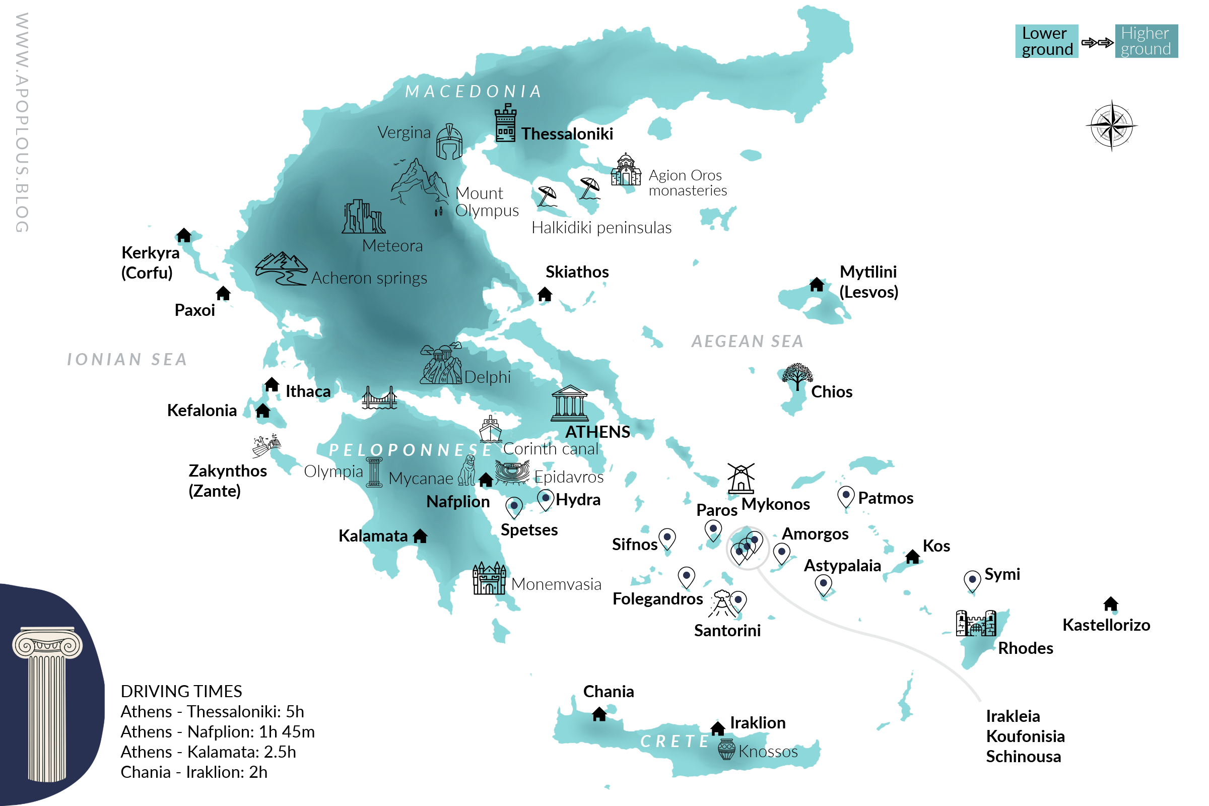 Greece travel map