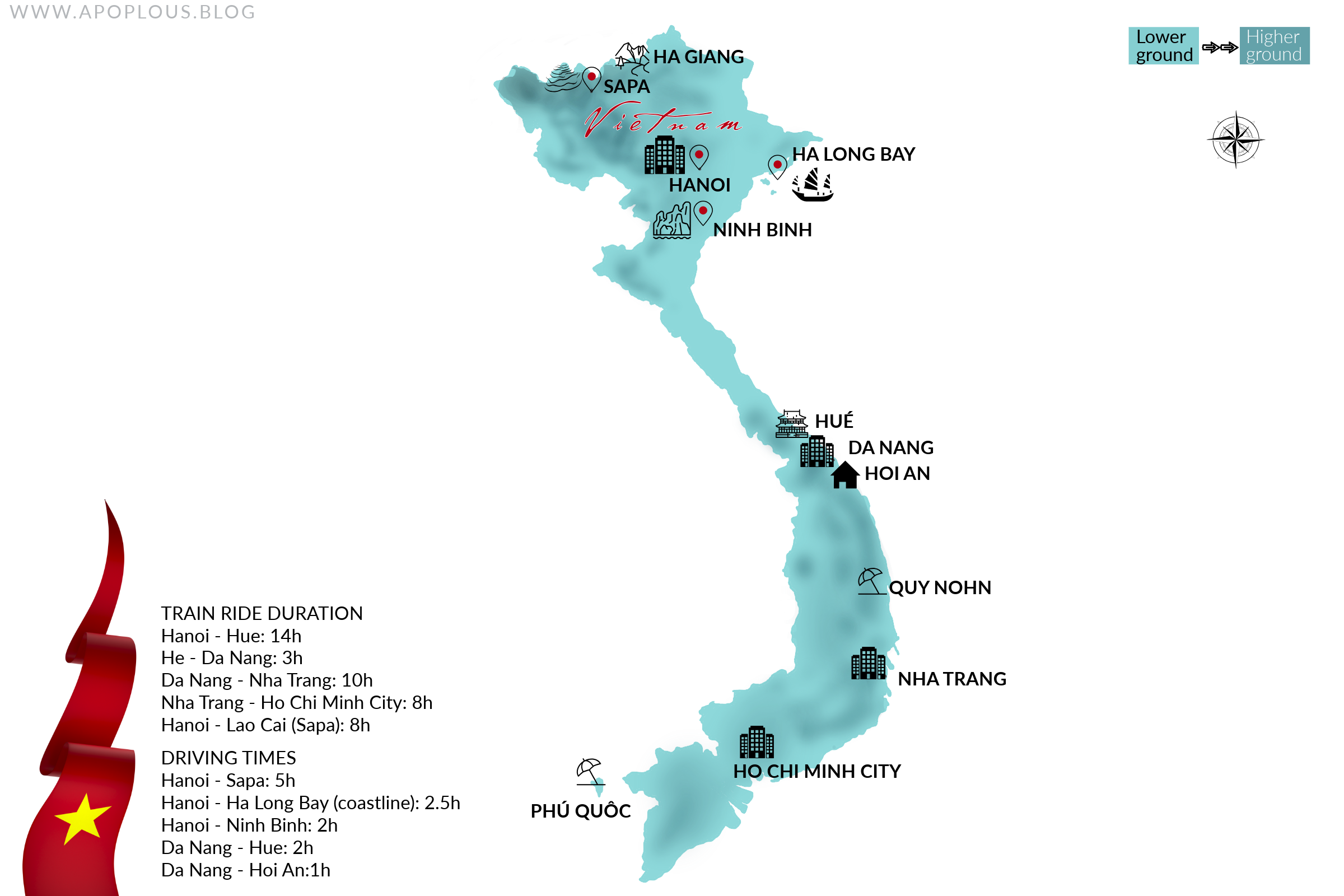 Vietnam travel map