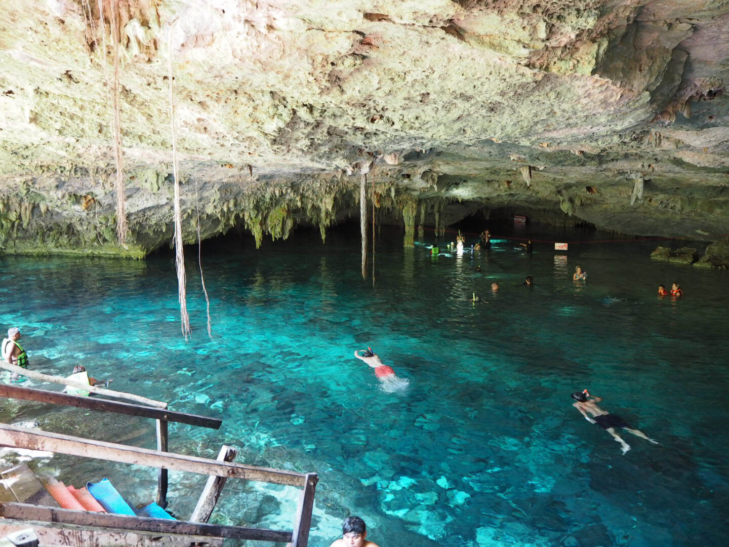 Cenote Dos Ojos Tulum Mexico swimmers