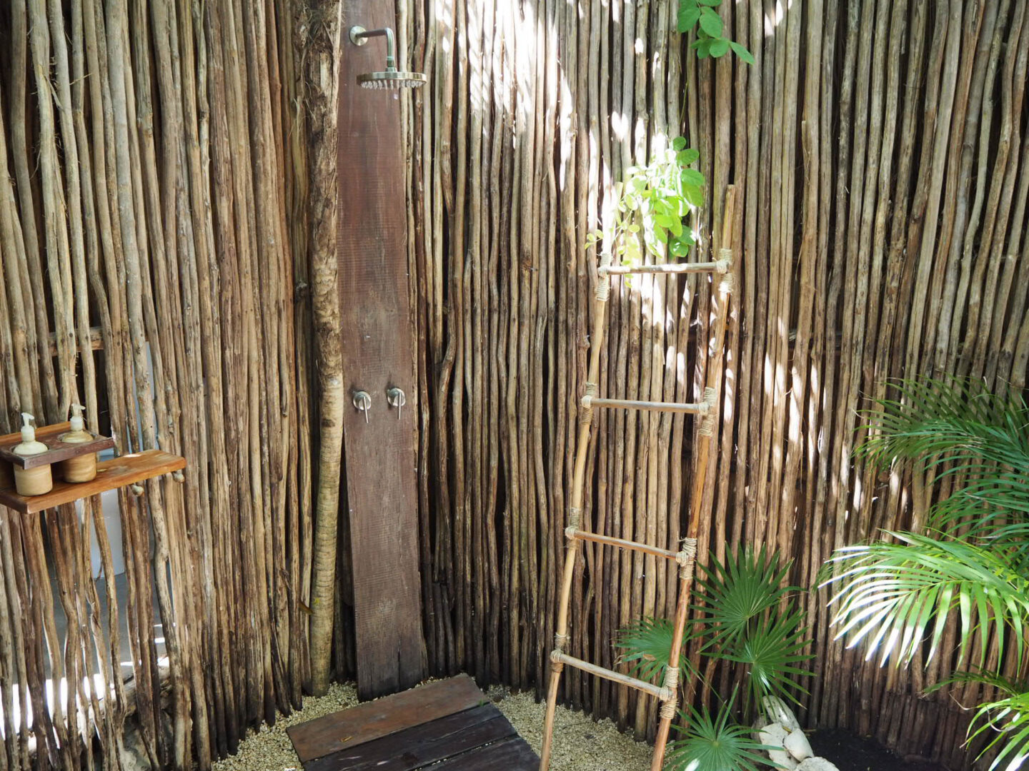 Tulum Mexico Habitas outdoor shower