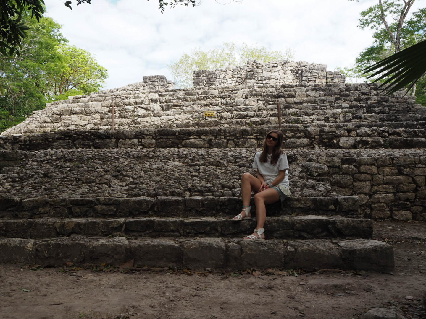 Coba Mexico low pyramid