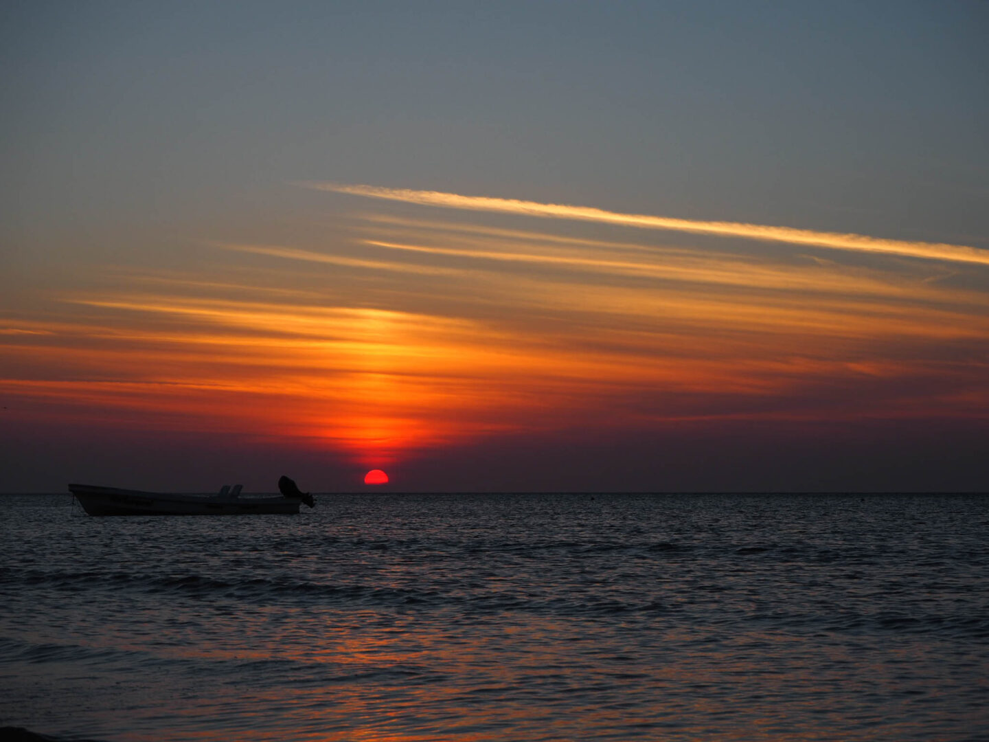 Holbox Mexico red sunset