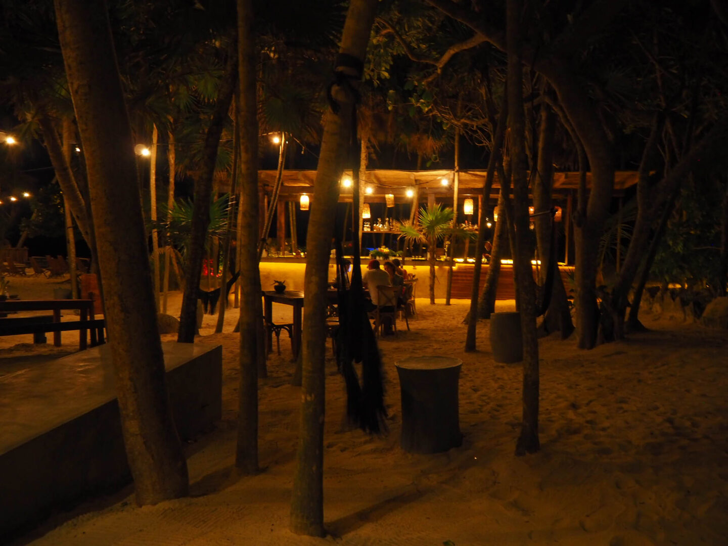 Tulum Mexico Habitas bar eveningtime