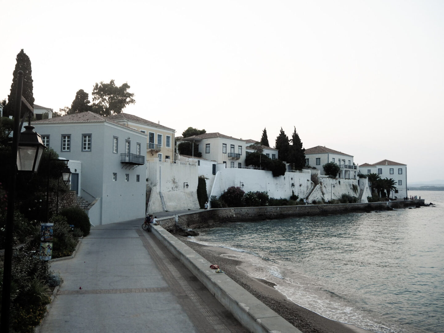 Spetses captains mansions dusk