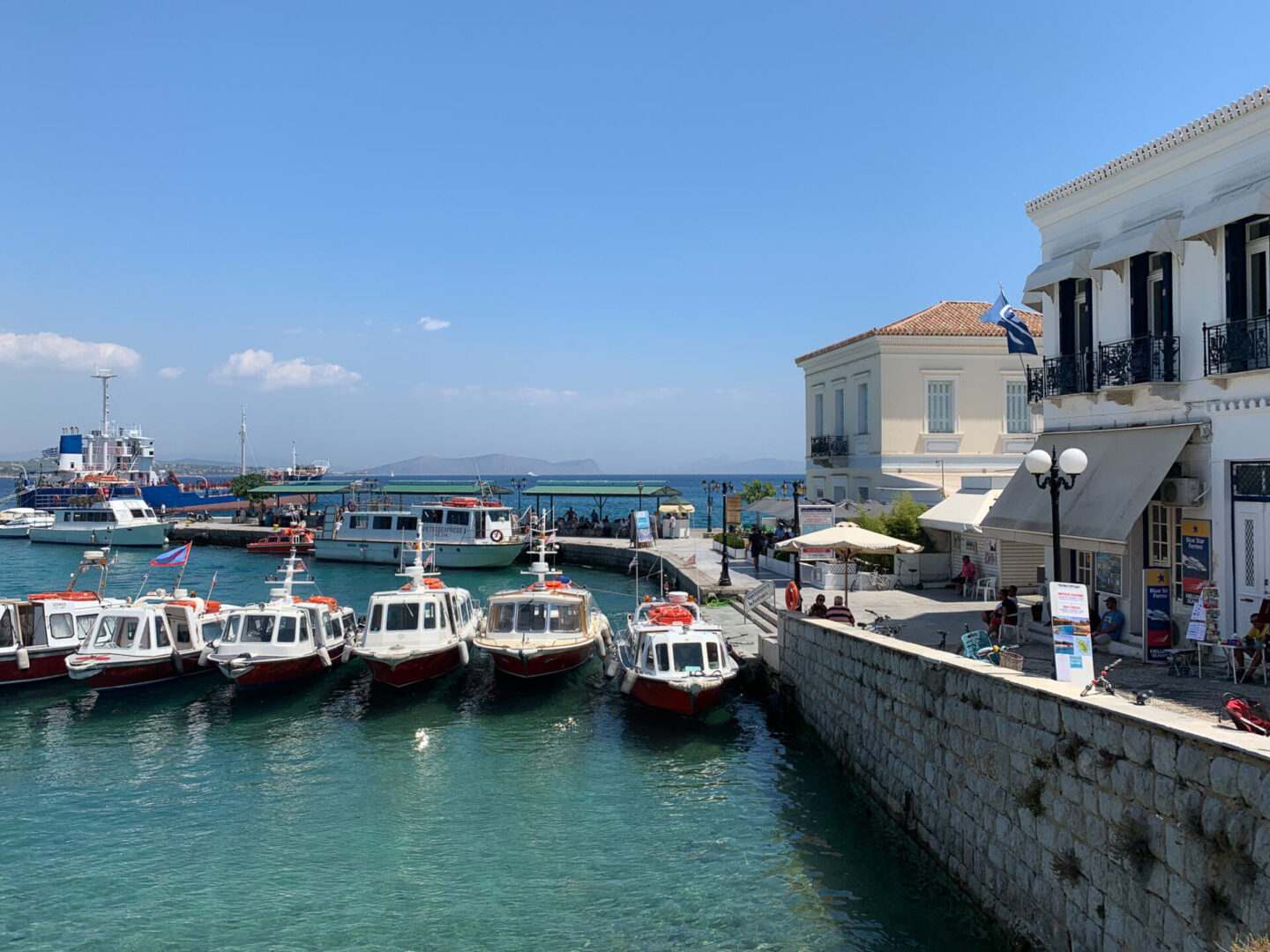 Spetses new port taxi boats