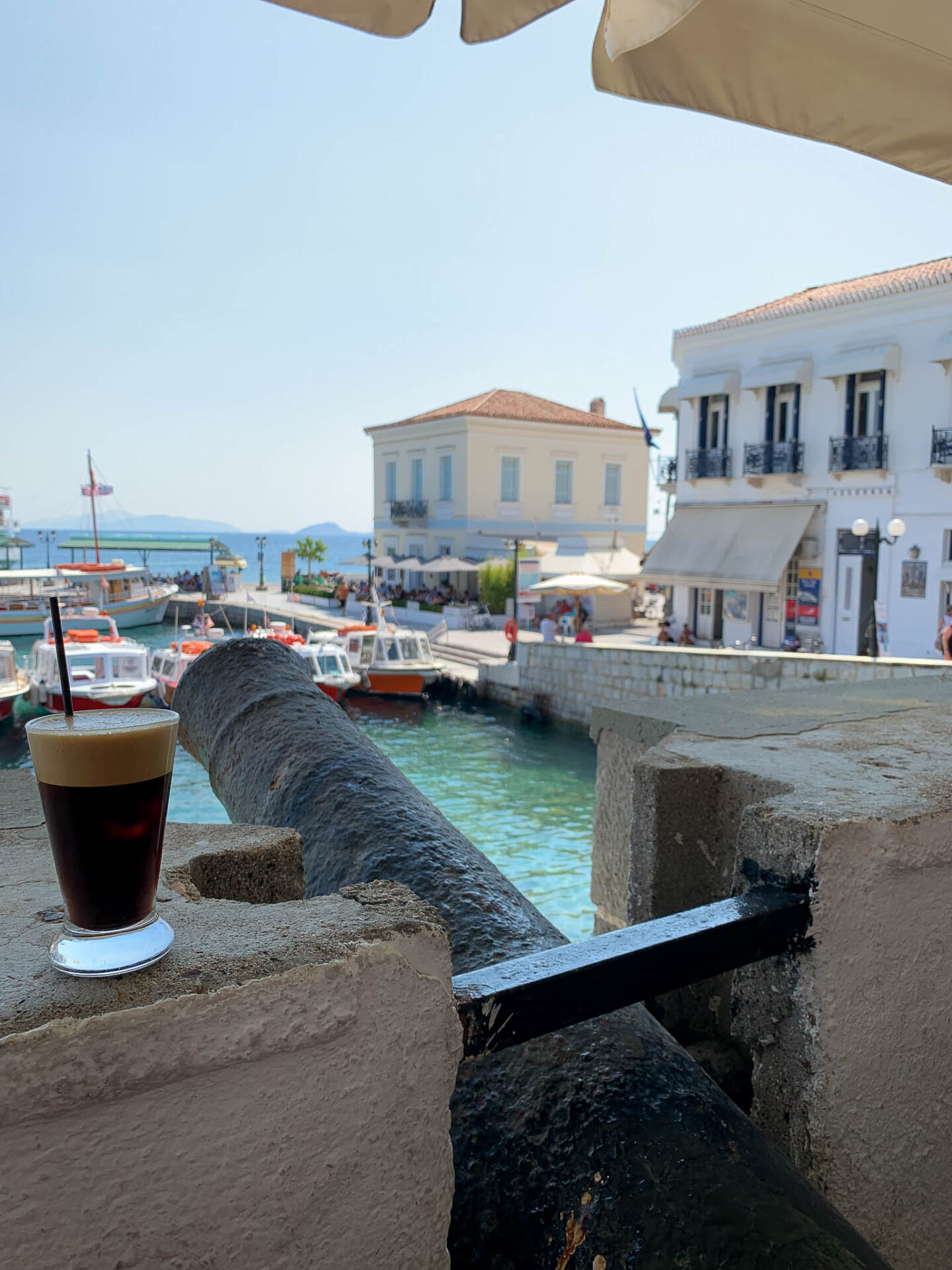 Spetses Greece new port cafe