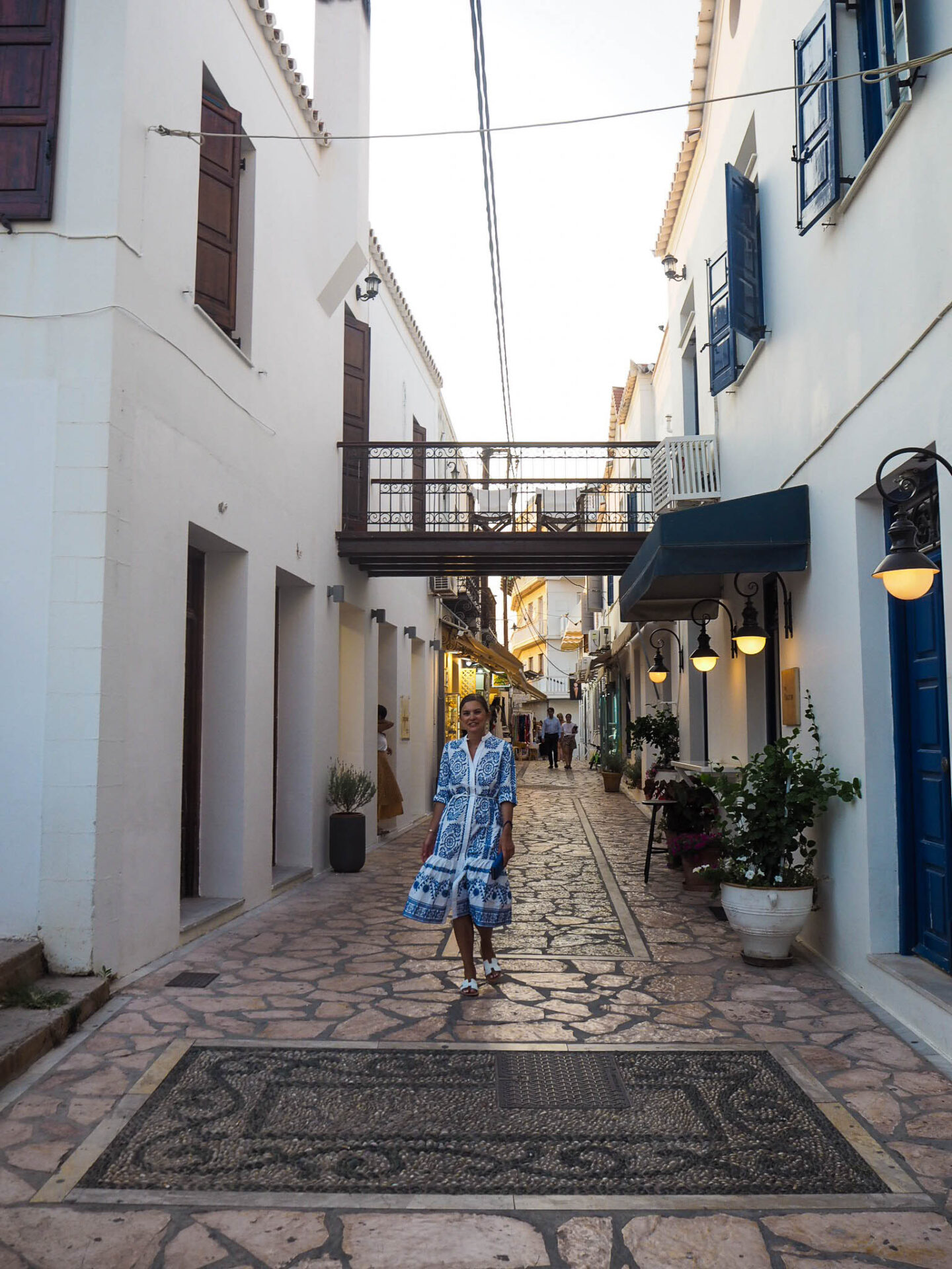 Spetses Greece street with shops