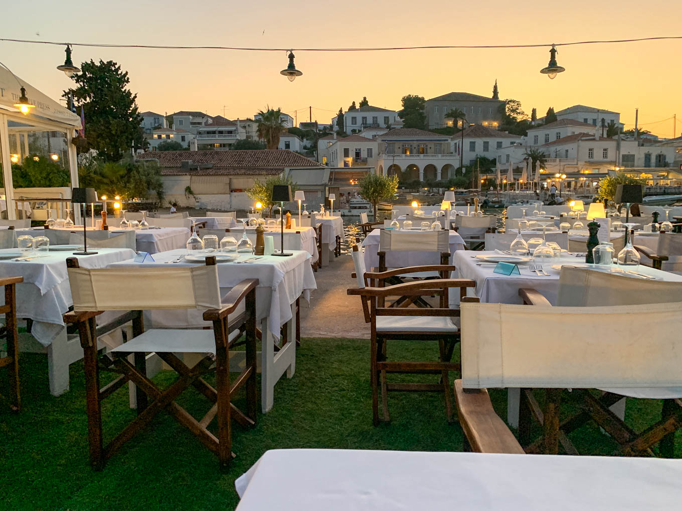 Spetses liotrivi restaurant sunset