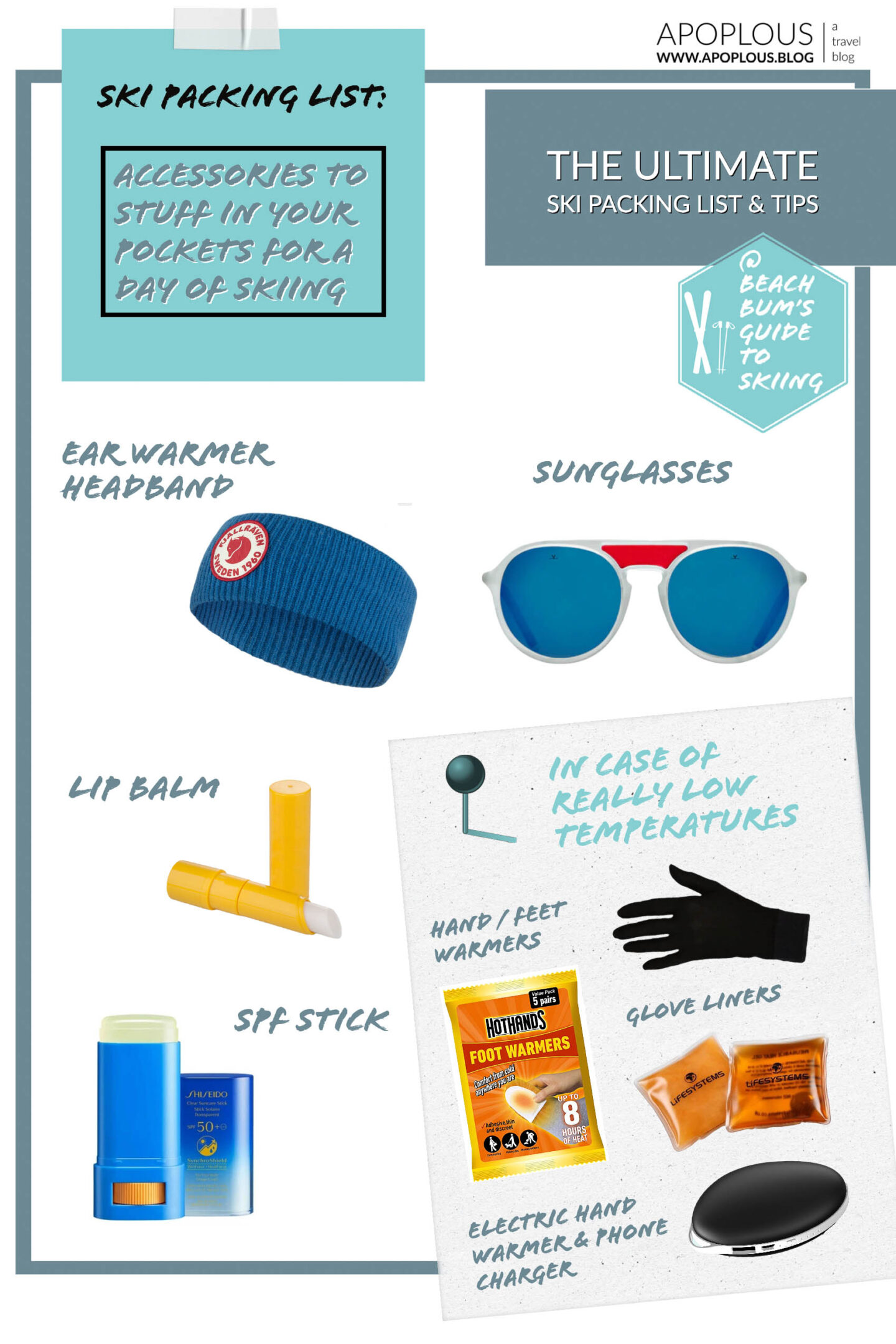 Ski packing list Accessories