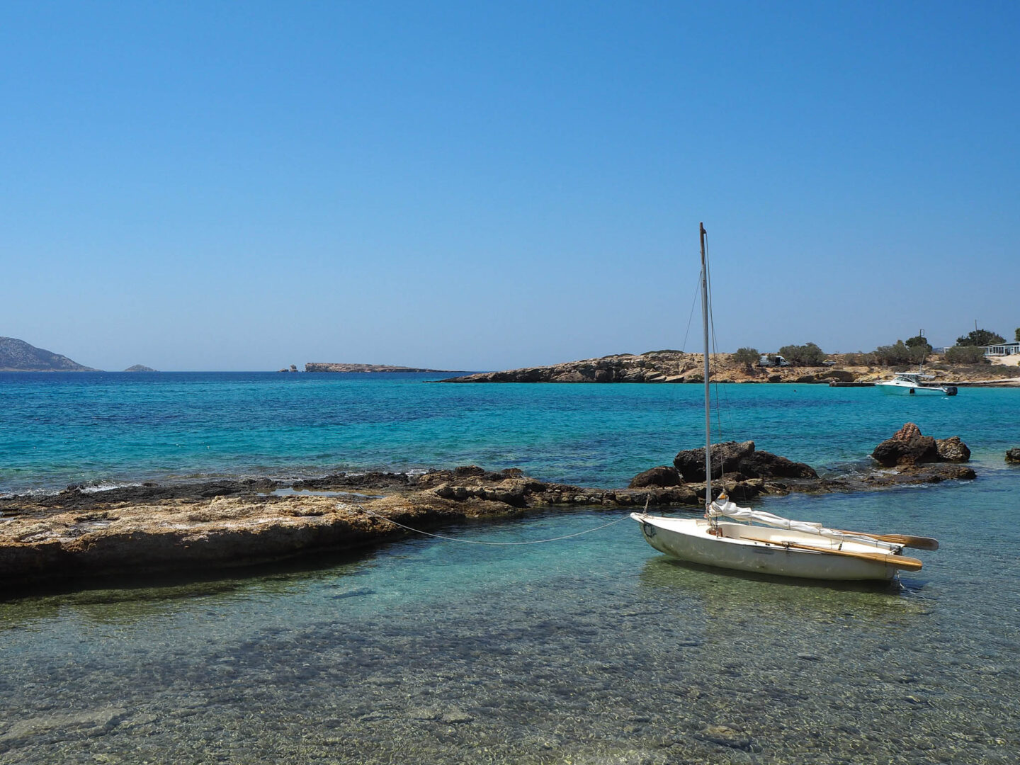 Koufonisia Greece boat in shallows