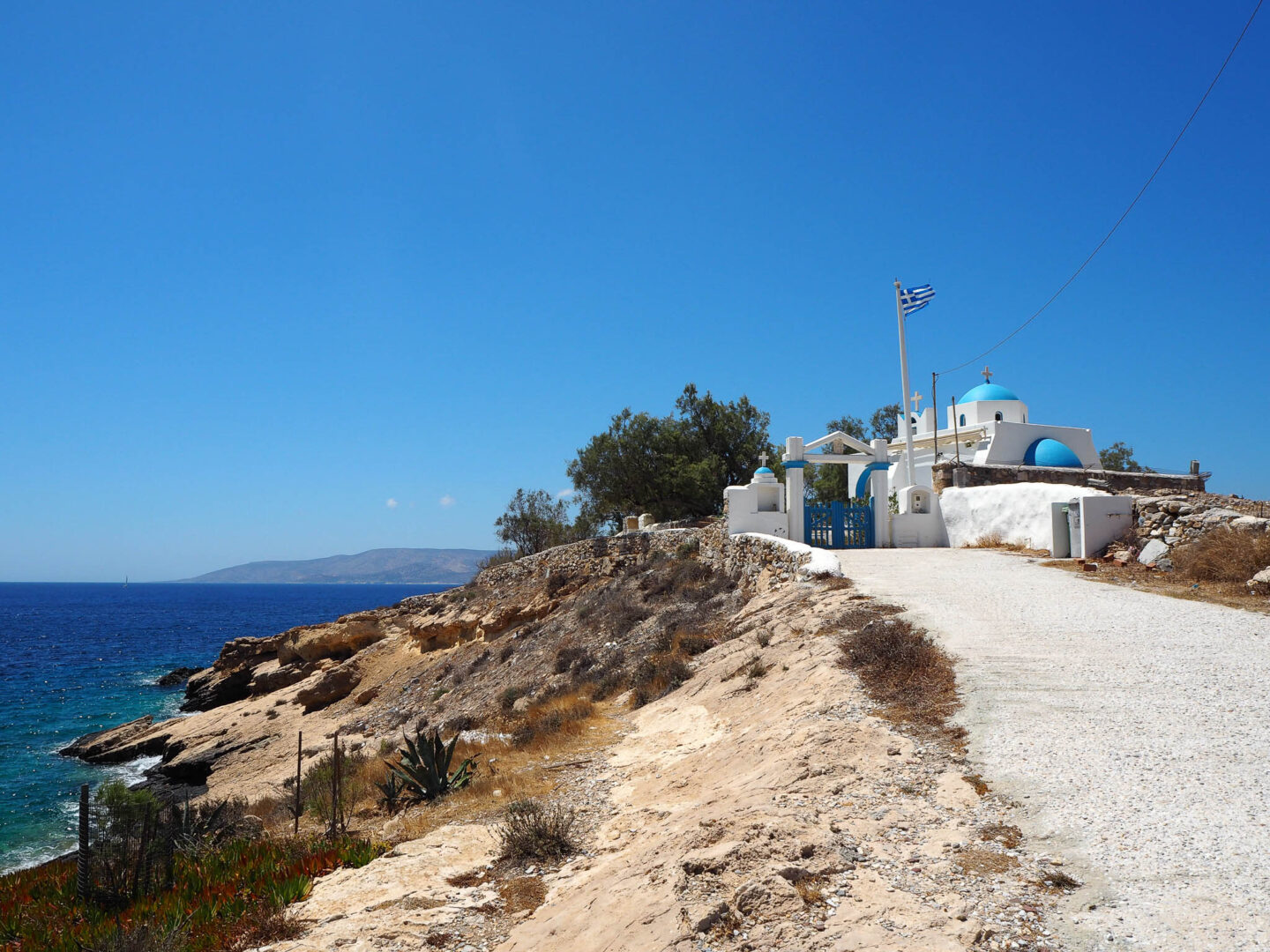 Koufonisia Greece road to church