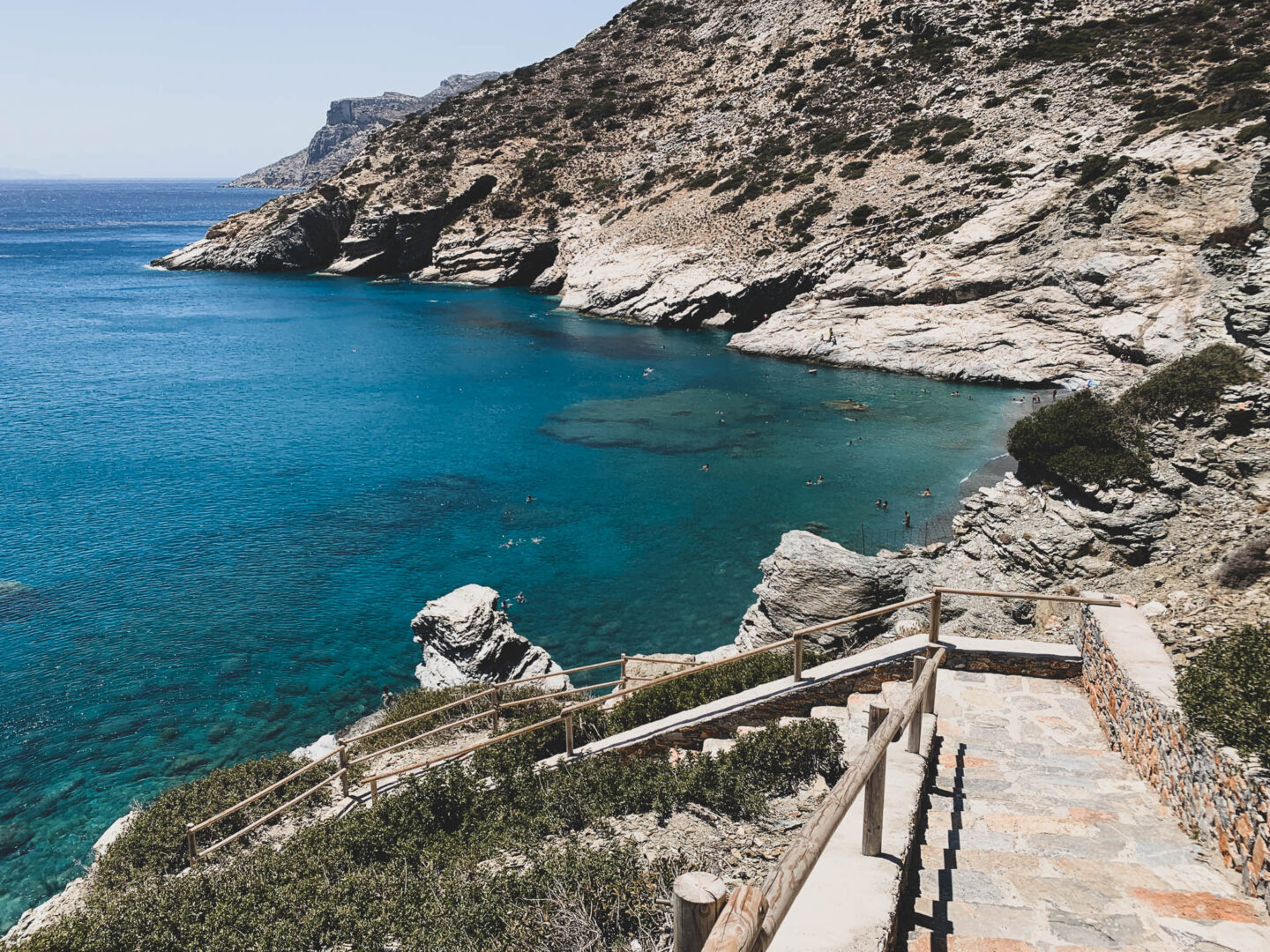 Amorgos Mouros beach steps