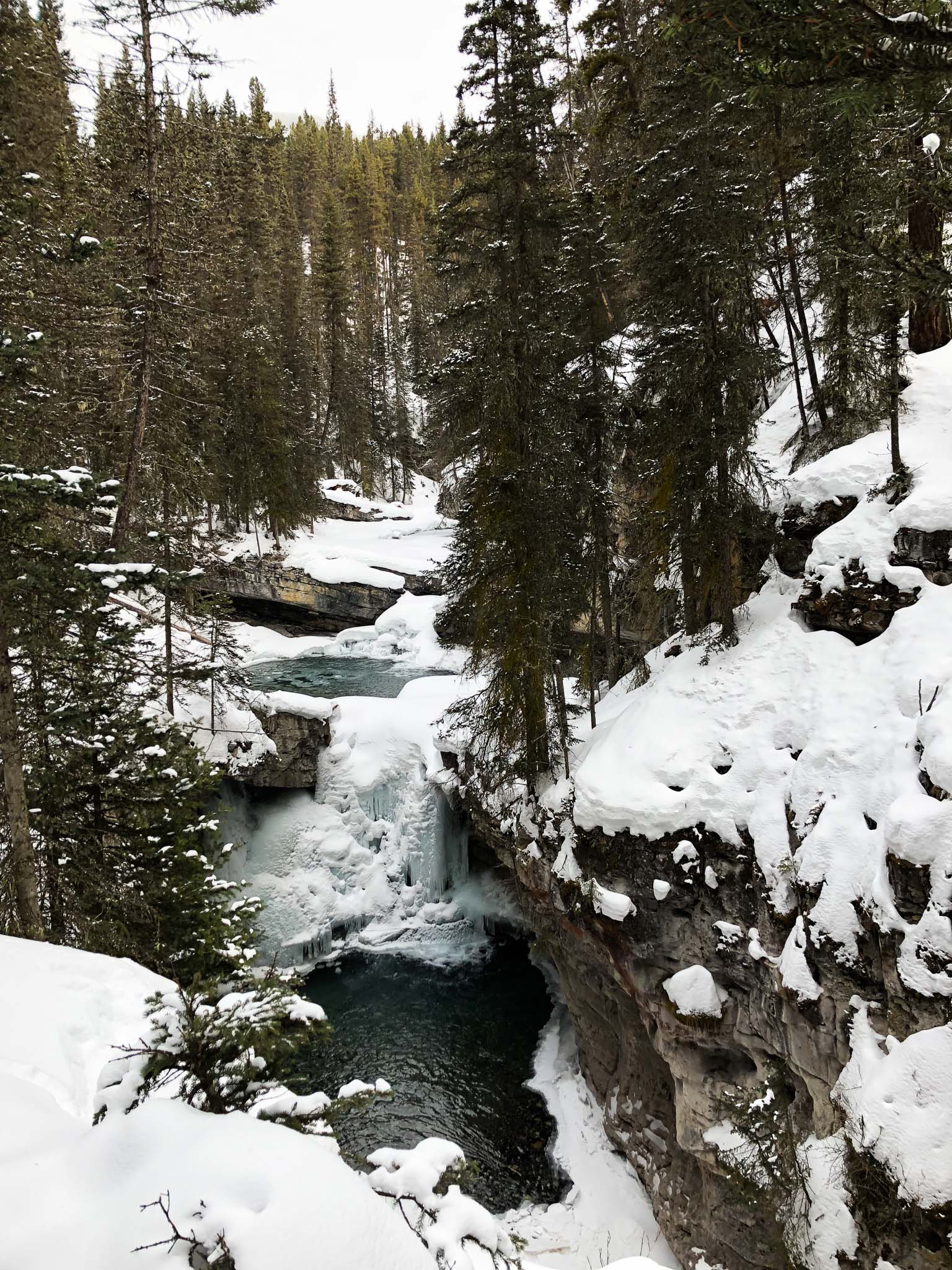 Banff Johnston Canyon water cascade