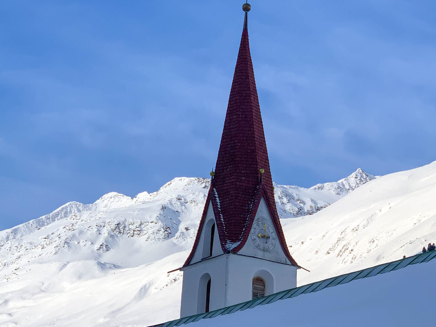 Obergurgl town church spire