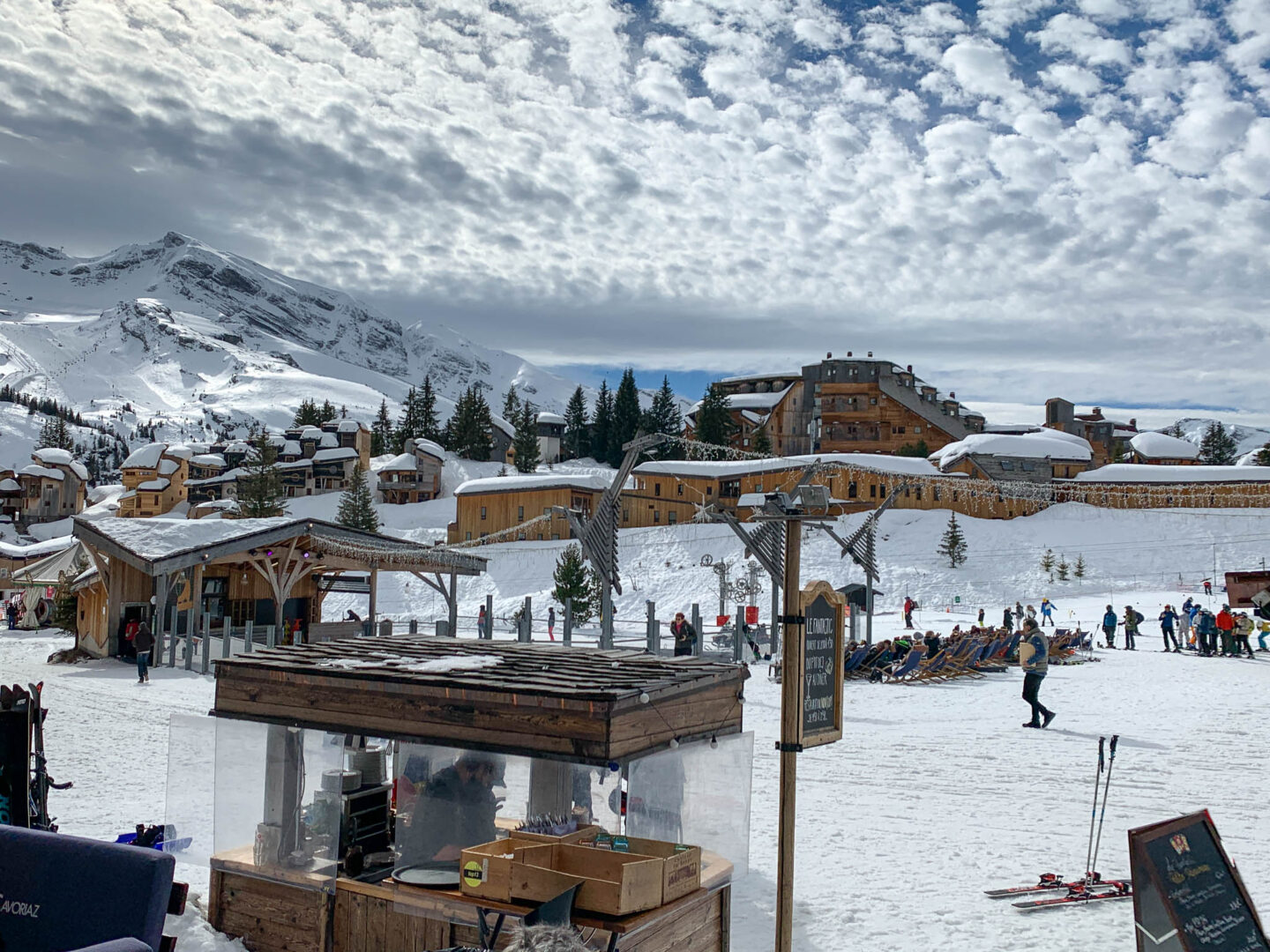 Avoriaz town deckchairs