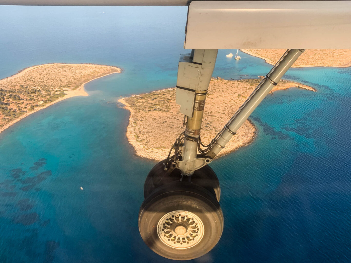 Flying over Greek islands