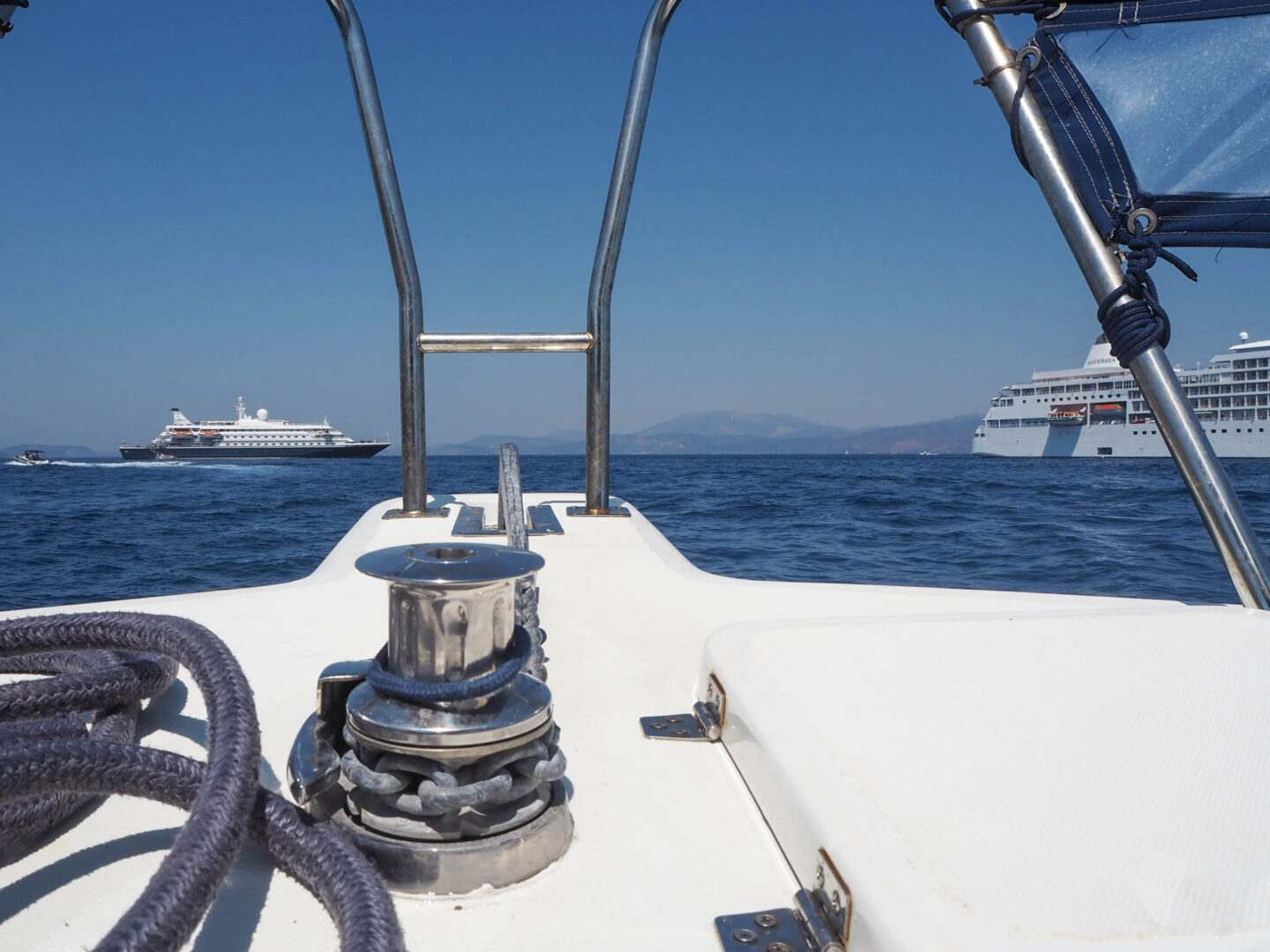 Sailing boat ferries Greece