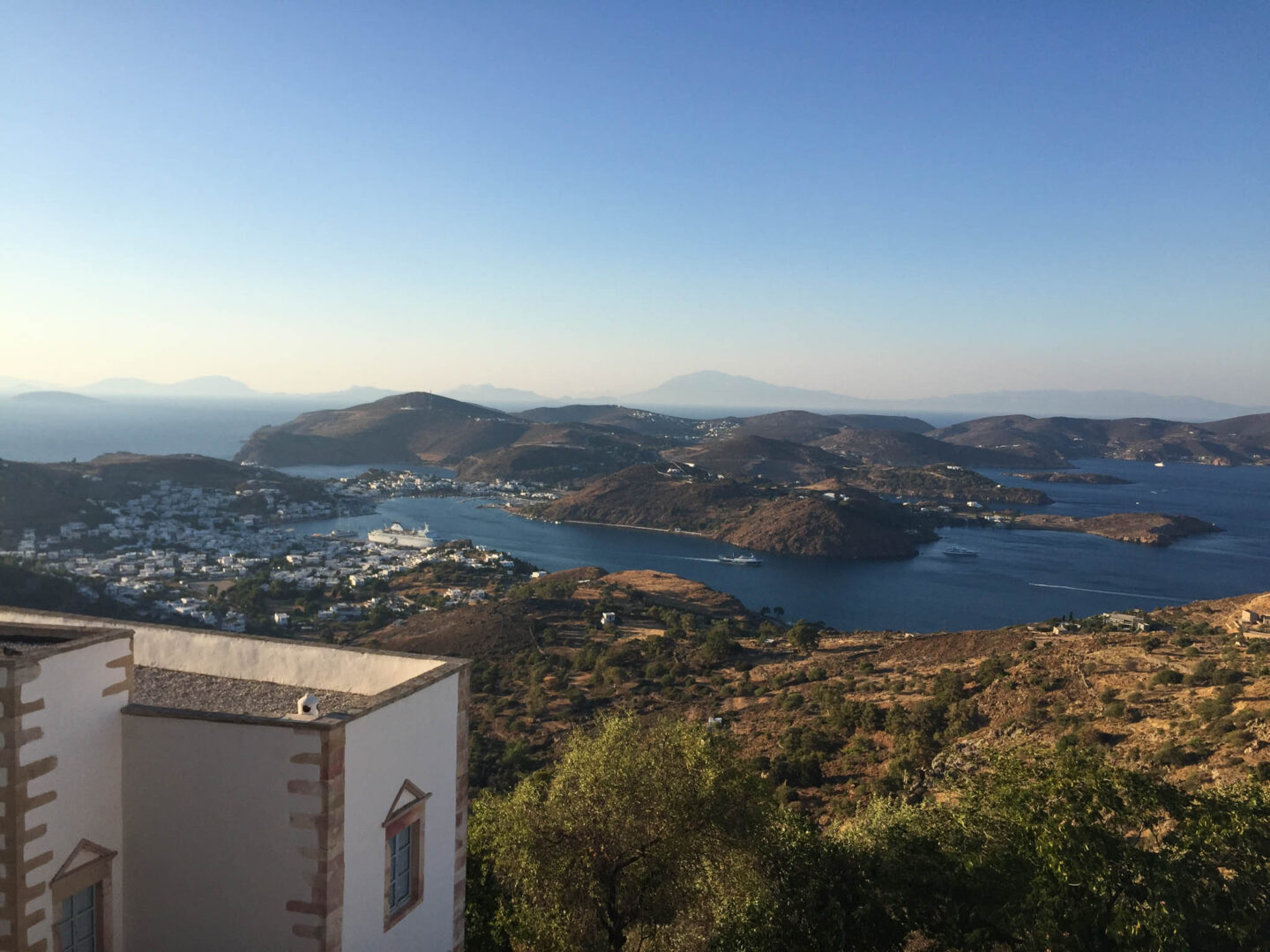 Patmos Greece Skala view from Chora