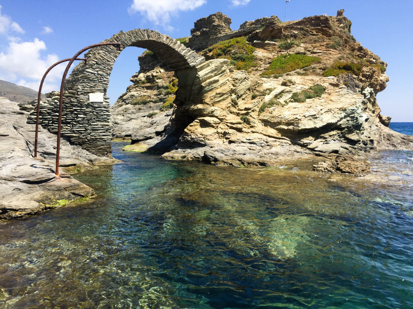 Andros arch on rocks