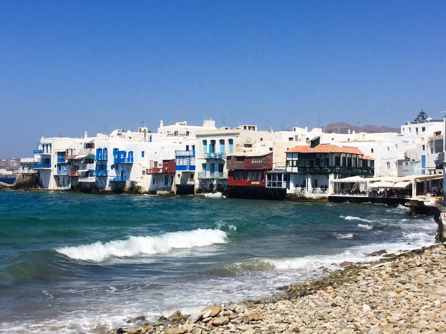 Mykonos little Venice waves