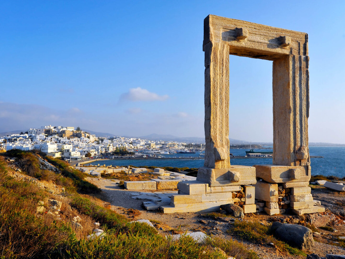 Naxos Portara Chora view