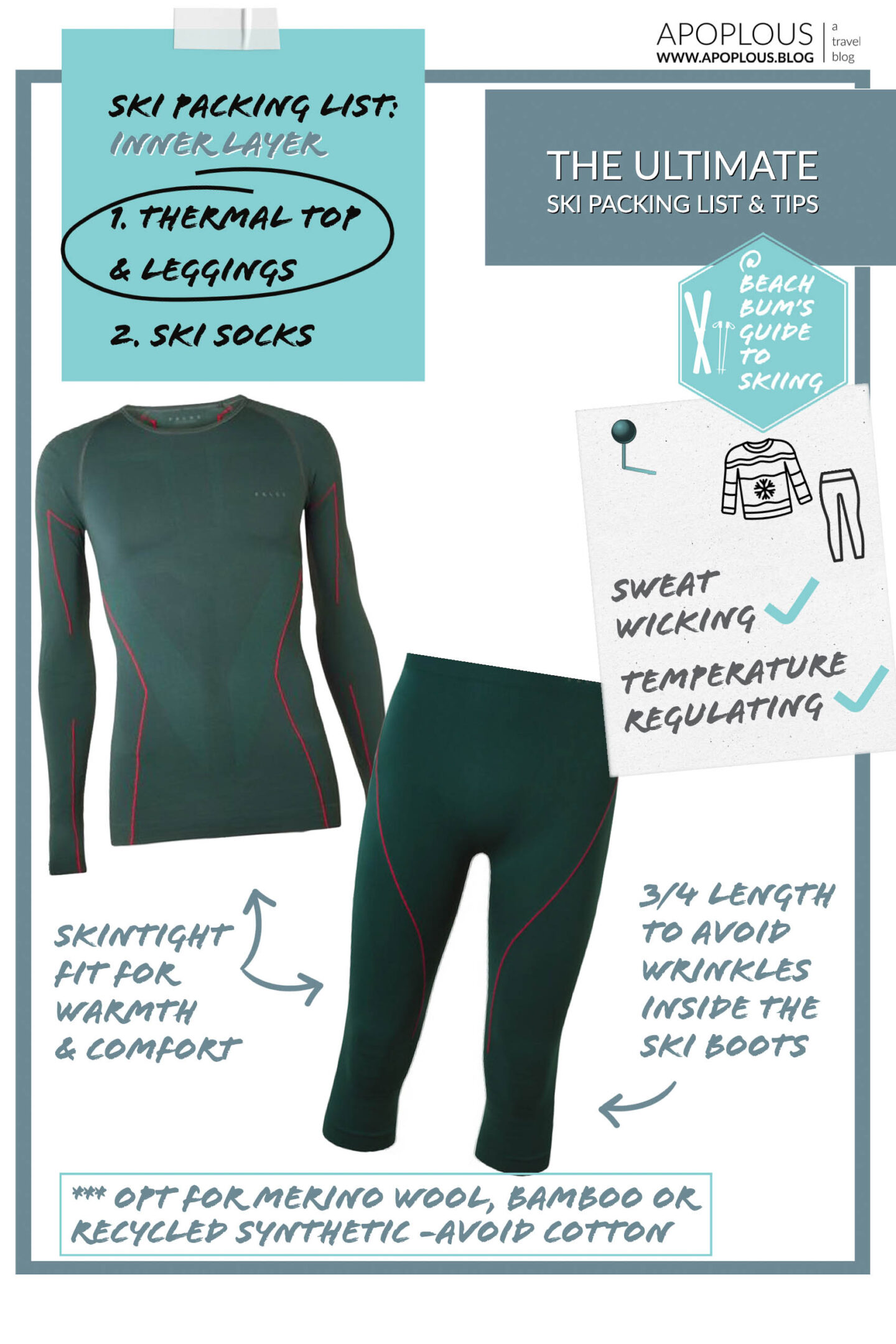 Ski packing list Thermals guide