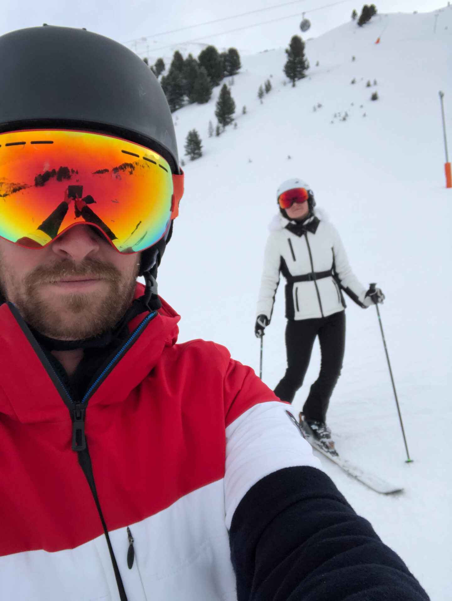 Skiers on the slopes of Obergurgl