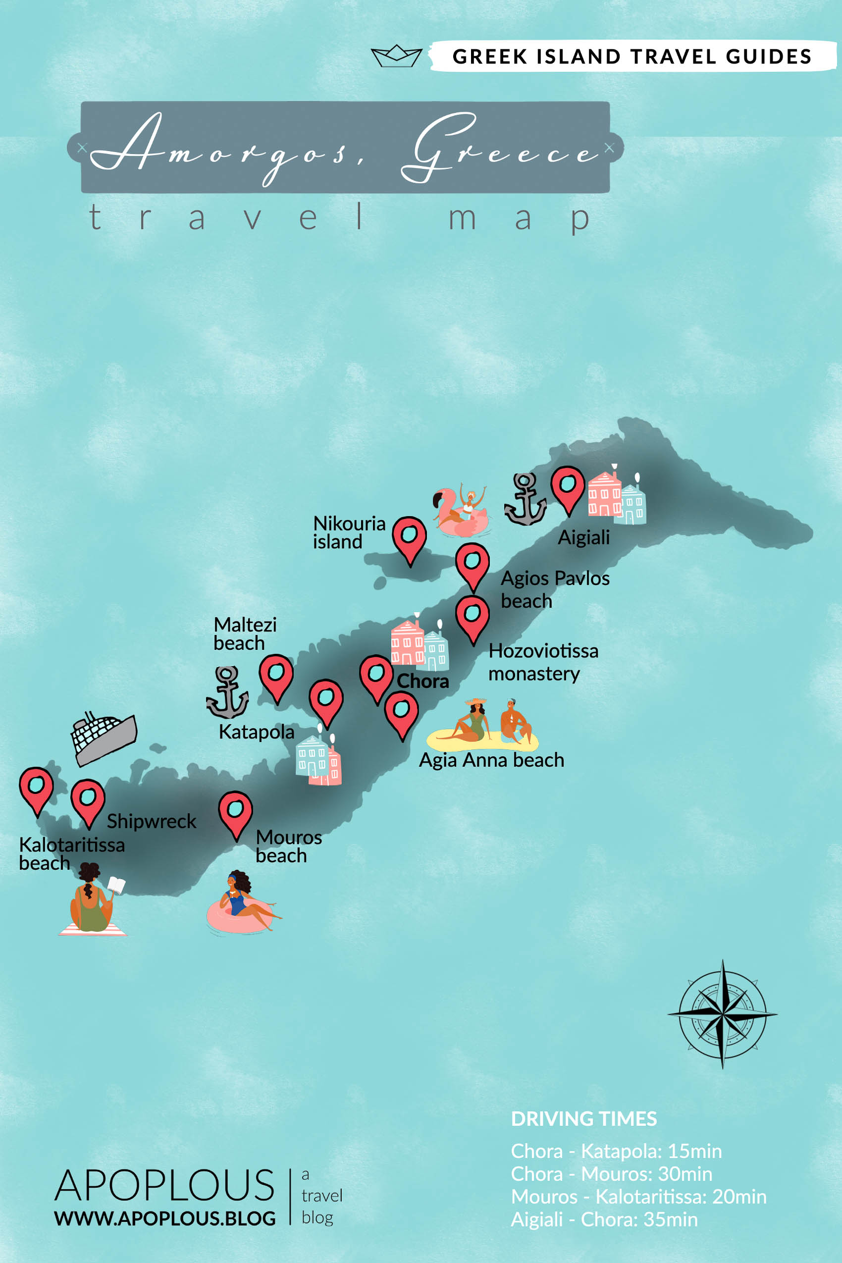 Amorgos Greece Travel Map