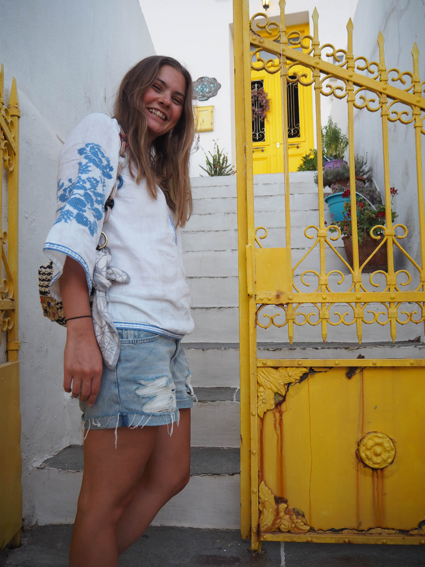 Sifnos Greece Apollonia yellow door