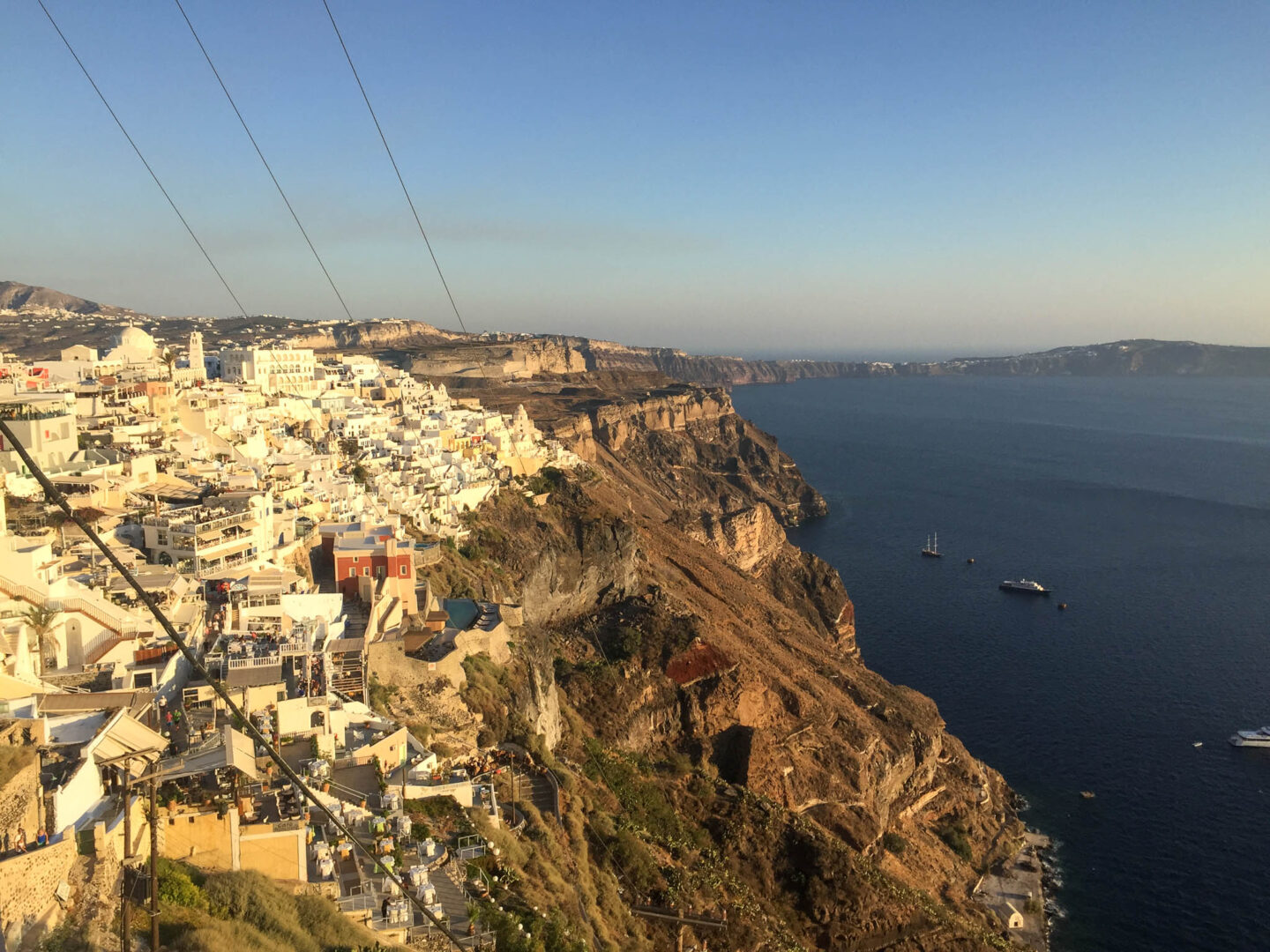 Santorini Fira cliff edge golden hour