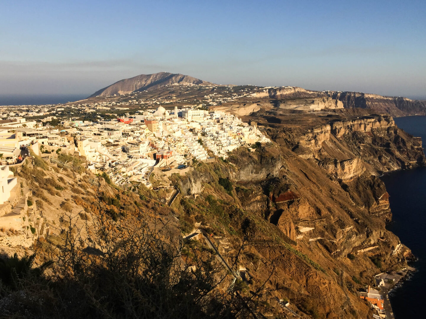 Santorini Fira village golden hour