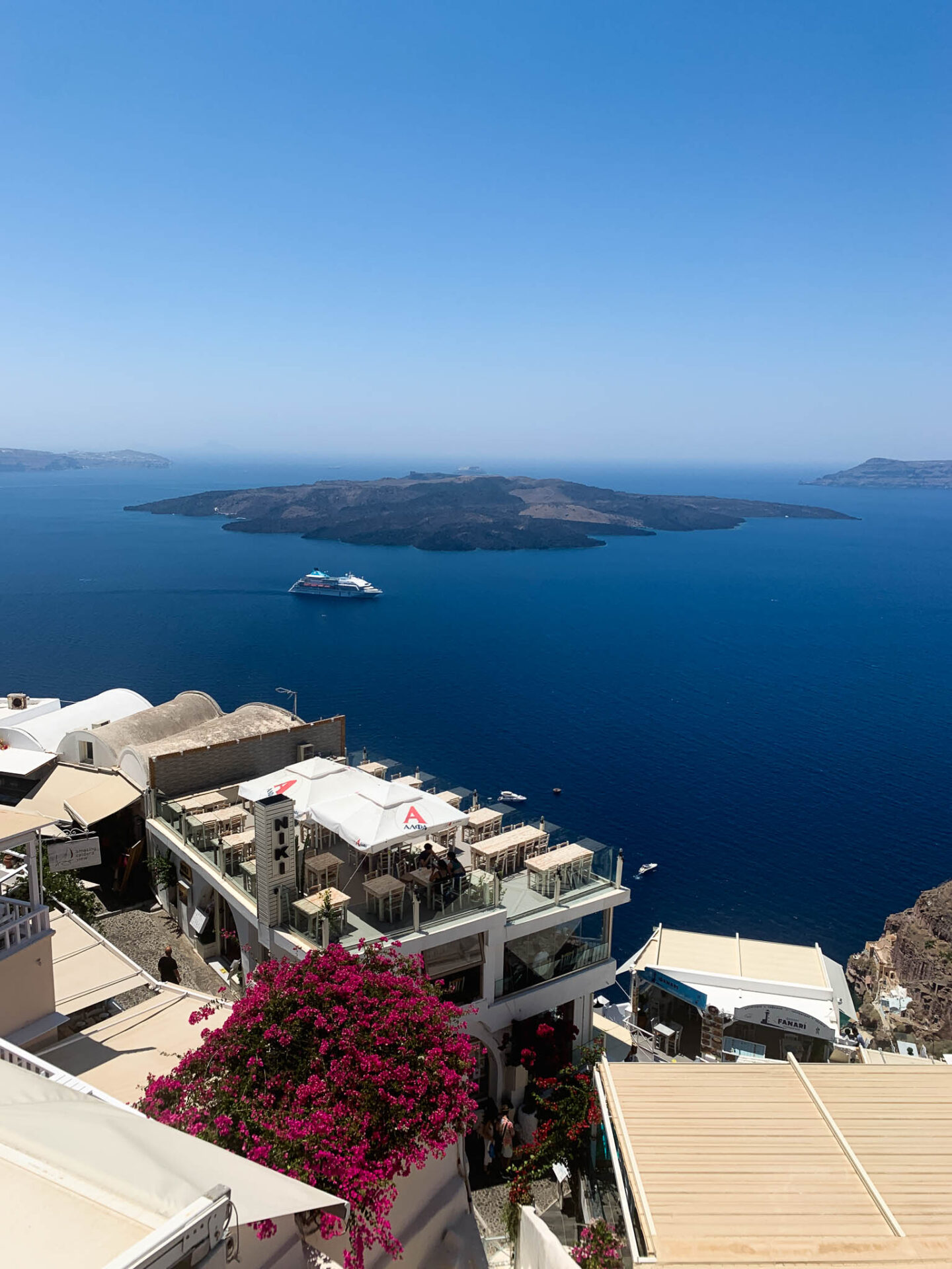 Santorini Nea Kameni from Fira