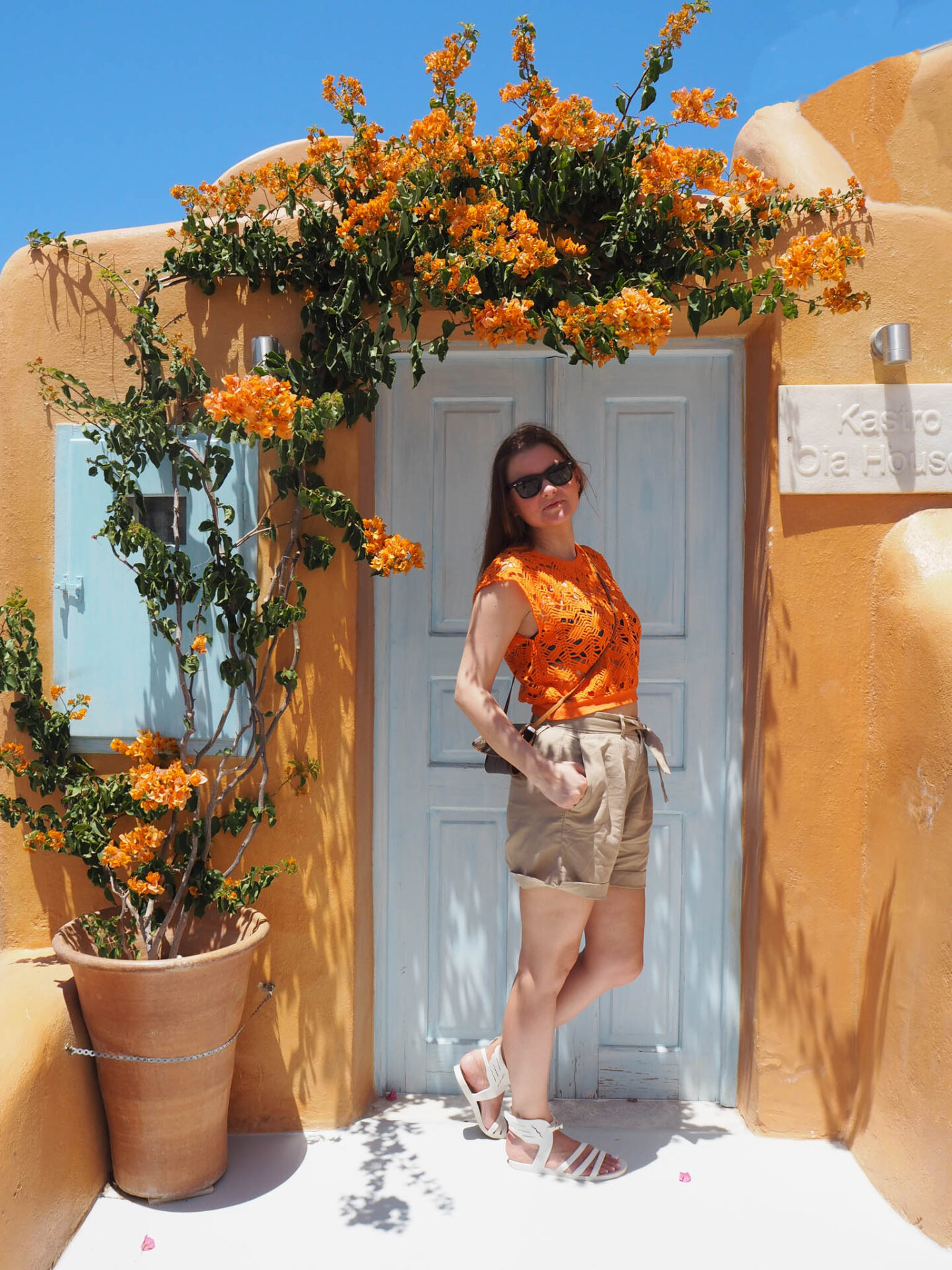 Santorini Oia orange doorway