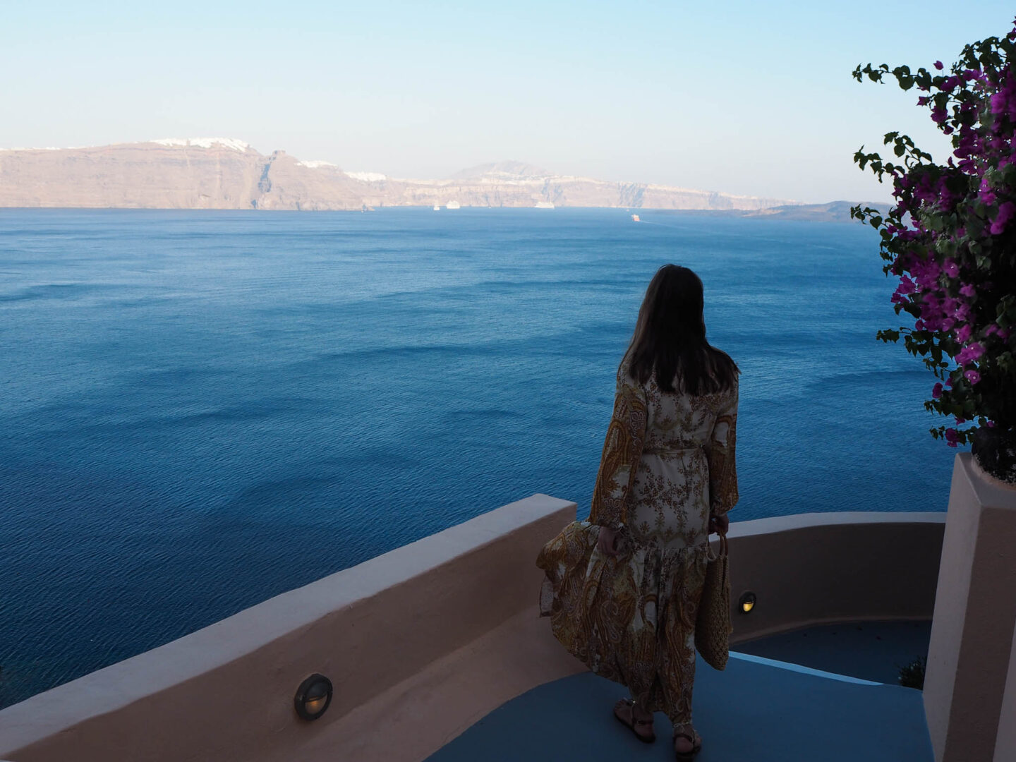 Santorini Oia terrace caldera view