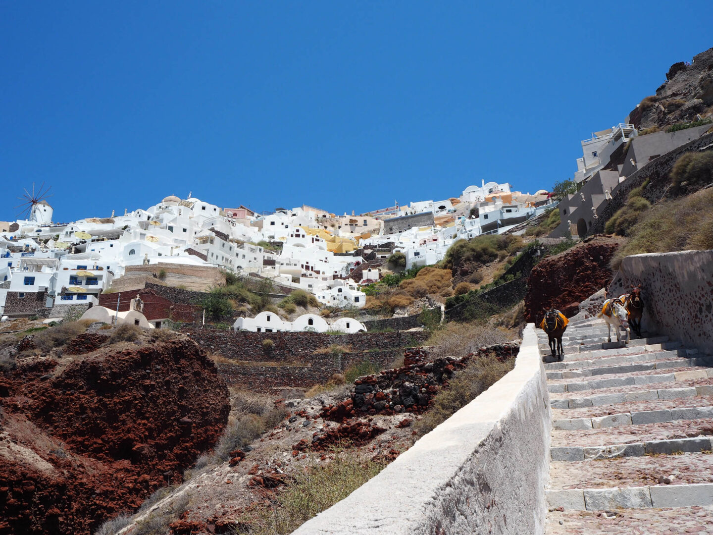 Santorini Ammoudi bay view towards Oia