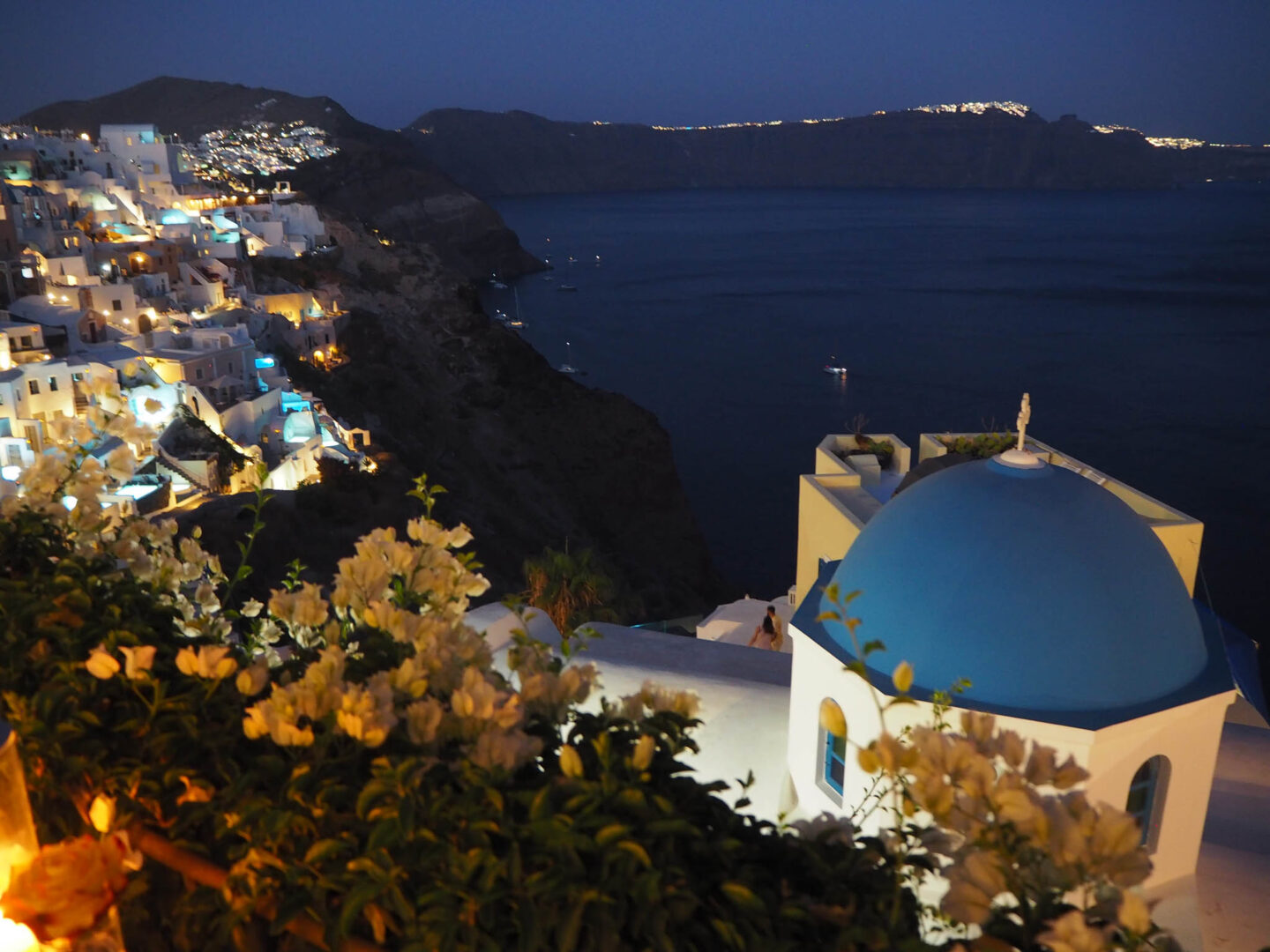 Santorini Oia Red Bicycle view