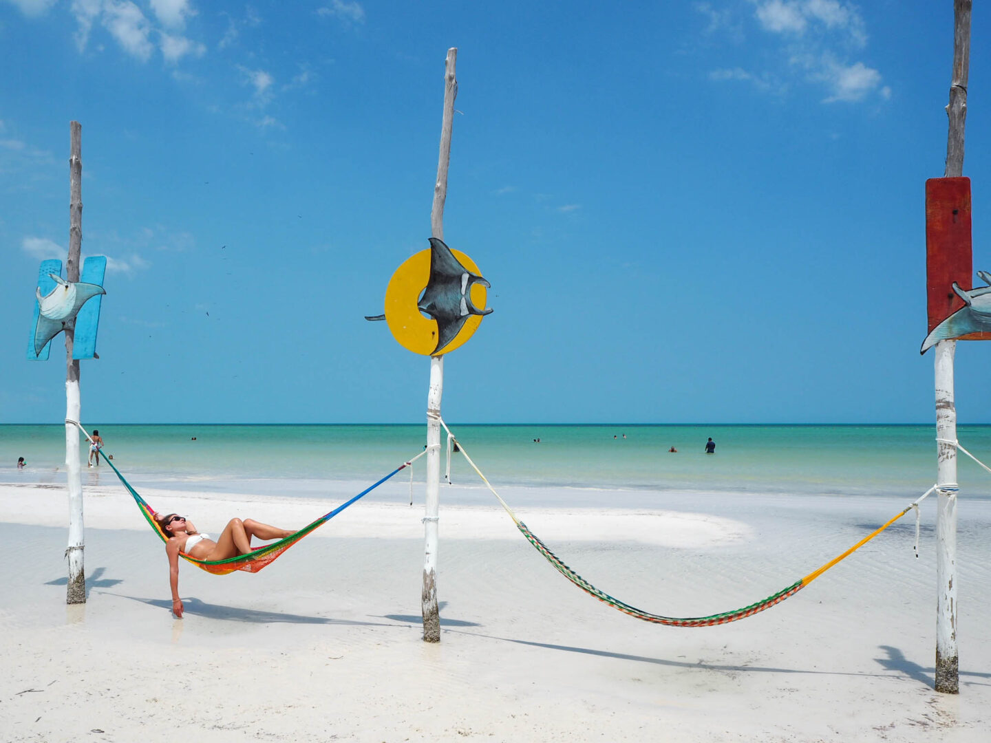 Holbox Mexico beach double hammock
