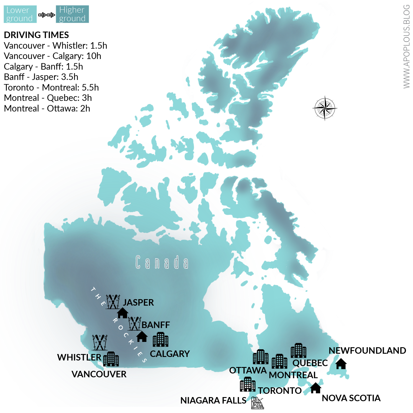 Canada travel map