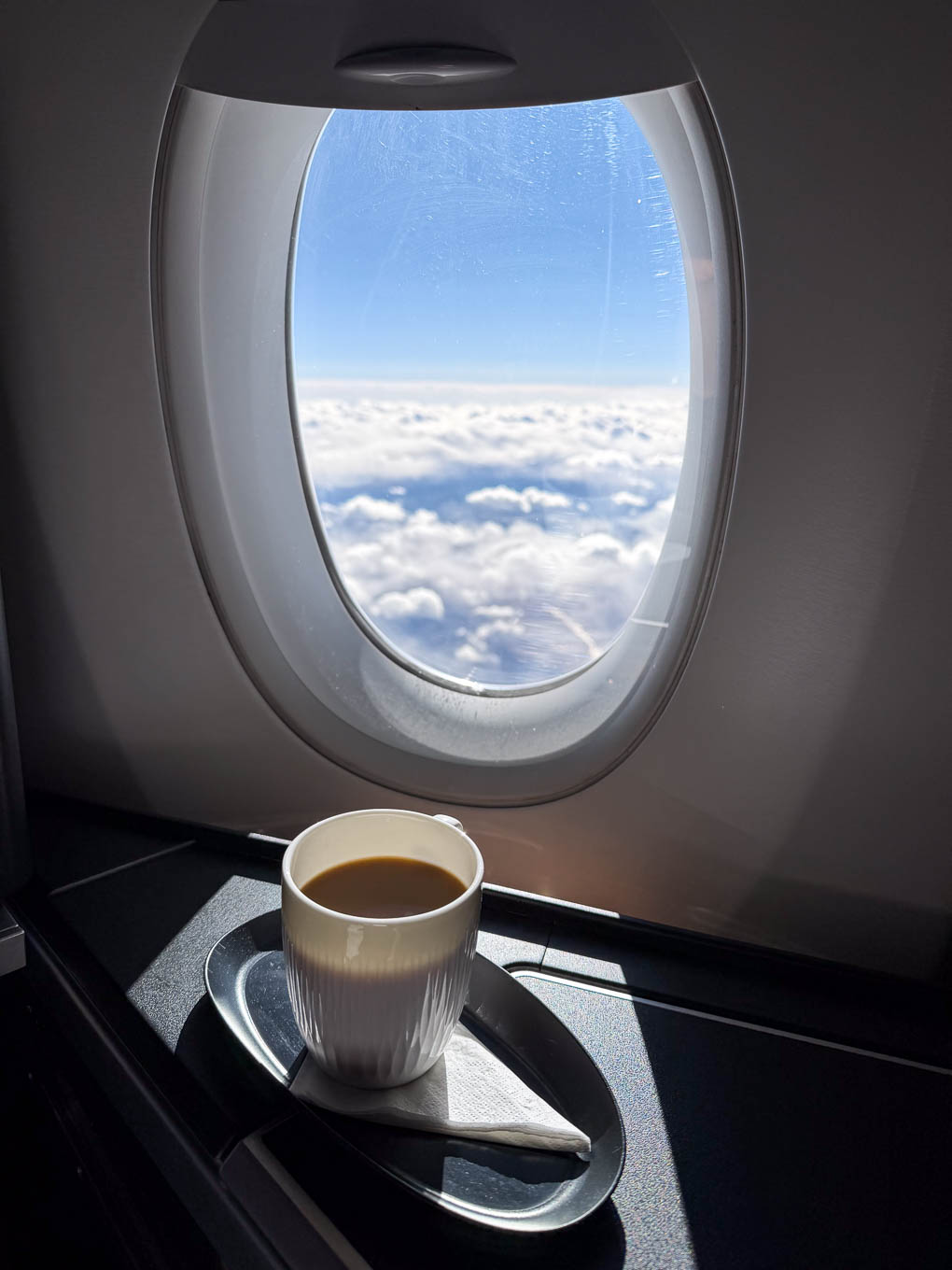 BA Business LHR HKG Coffee & view