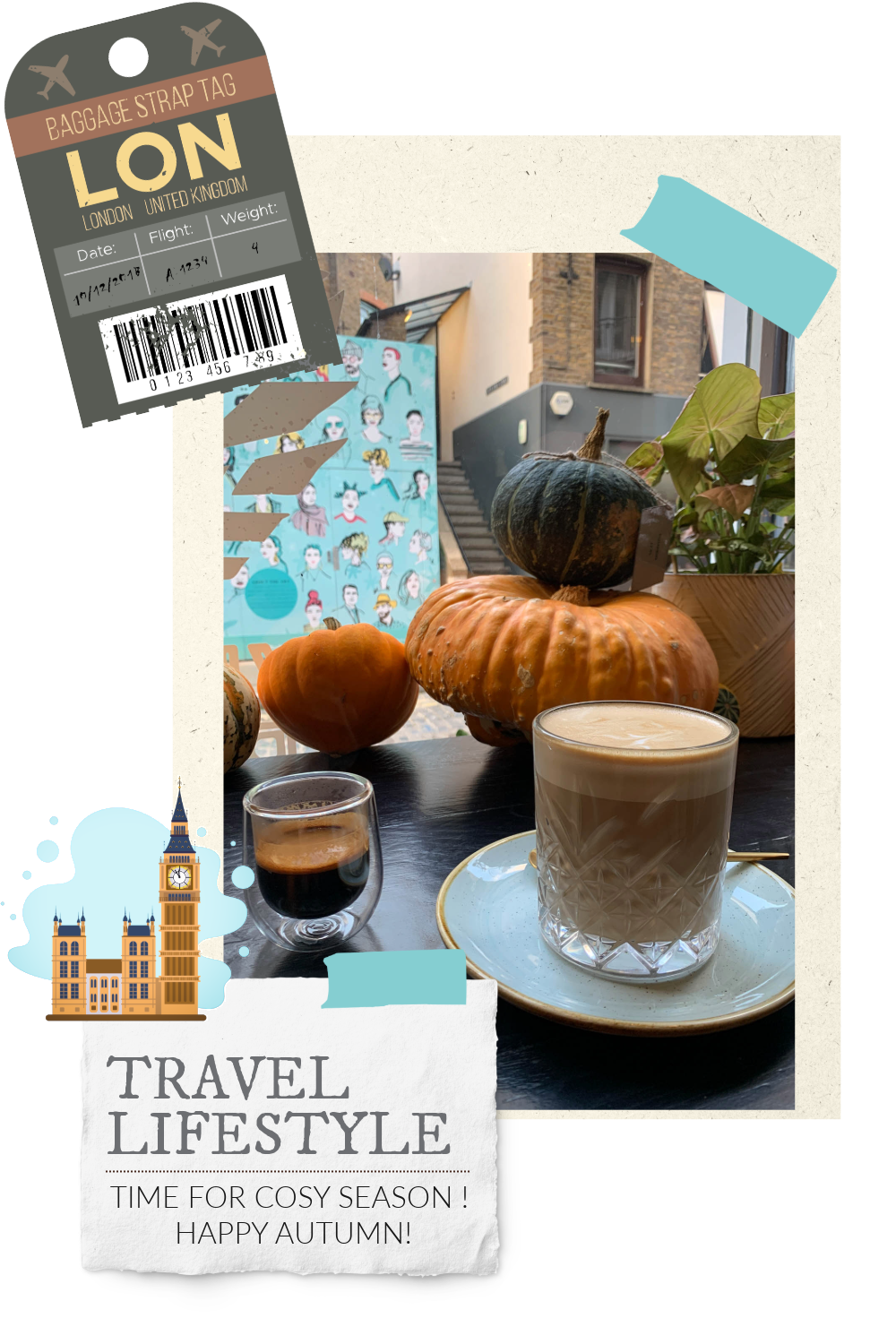 Travel lifestyle pumpkin & coffee